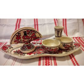 Asztali só és bors szett ovális tálcán