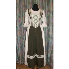 Rusztikus ruha zöld szinben