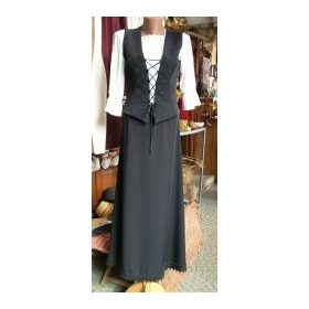 Bocskai zsinórozású fekete kosztüm 