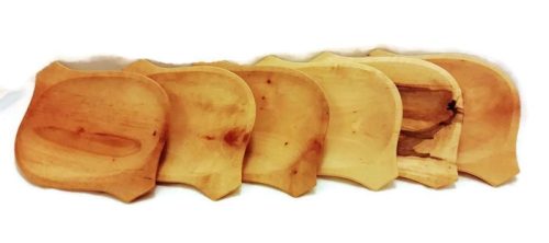 7 részes fatányéros készlet, fatálas